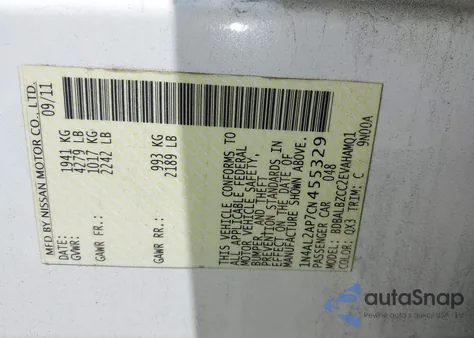 2012 Nissan Altima 2.5 S from USA, damaged, VIN 1N4AL2AP7CN455329